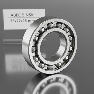 ABEC 5 NSK Precision Ball Bearing dalam Chrome Steel (GCr15) untuk Aplikasi Kecepatan Tinggi, Ukuran 35x72x15 mm