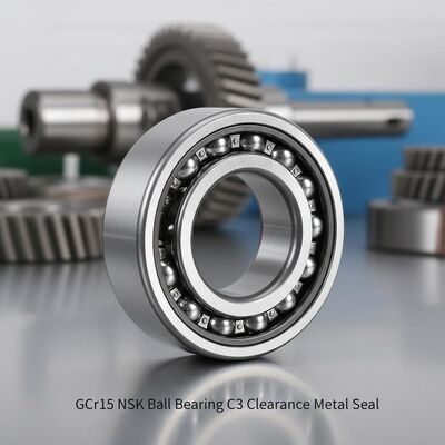 Chrome Steel GCr15 NSK Ball Bearing dengan C3 clearance dan Metal Seal untuk Mesin Industri